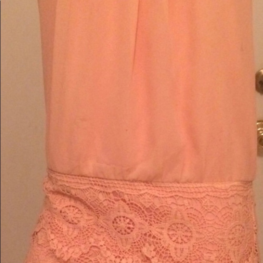 NEW PEACH HALTER LACE DRESS!!